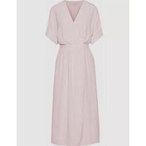 Equipment Femme Tavine Wrap Dress Midi Short Sleeve Light Pink Women's Size 8